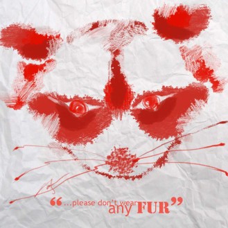 dont wear fur inkblot animals YAN FONG Born Free USA American Appeal poster4
